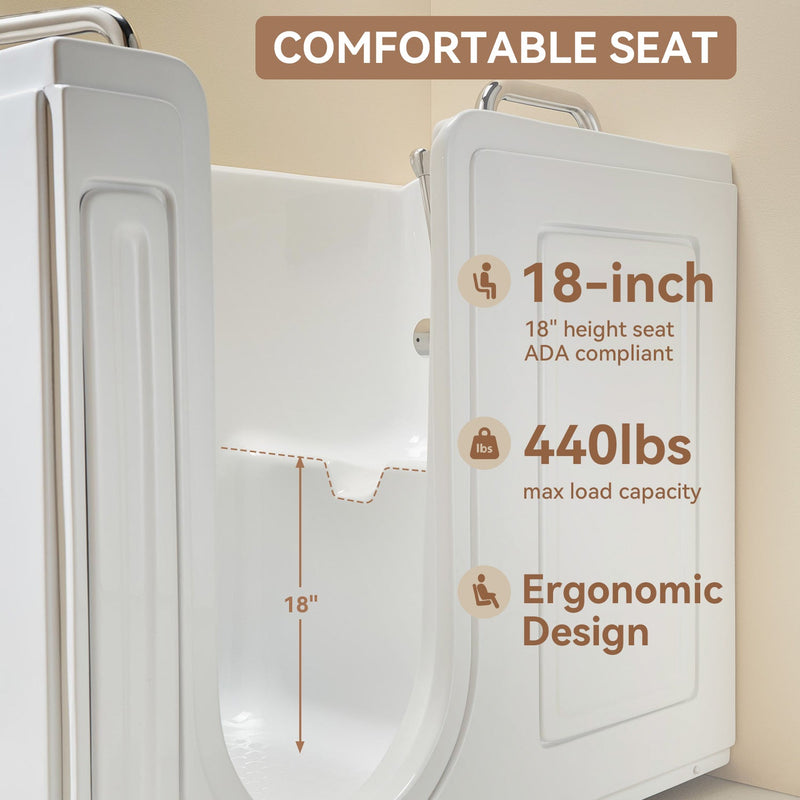 HOROW Walk in Tub with Shower and ADA Compliant for Senior Model WT52-L
