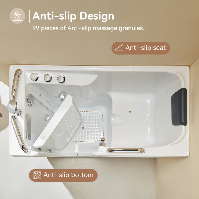 HOROW Walk in Tub with Shower and ADA Compliant for Senior Model WT52-L