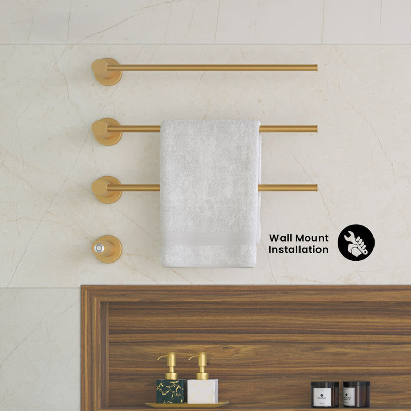 Swiss Madison Claire 3-Bar Electric Towel Warmer in Brushed Gold