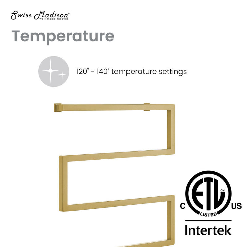 Swiss Madison Voltaire 5-Bar Electric Towel Warmer in Brushed Gold