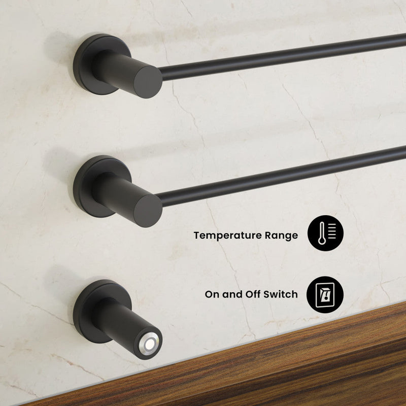 Swiss Madison Claire 3-Bar Electric Towel Warmer in Matte Black