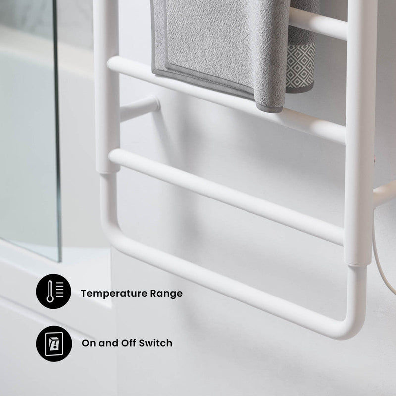 Swiss Madison Ivy 8-Bar Electric Towel Warmer in Matte White