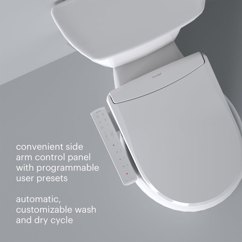 Brondell Swash Thinline T22 Luxury Bidet Toilet Seat with Side Arm Control, Elongated White T22-EW