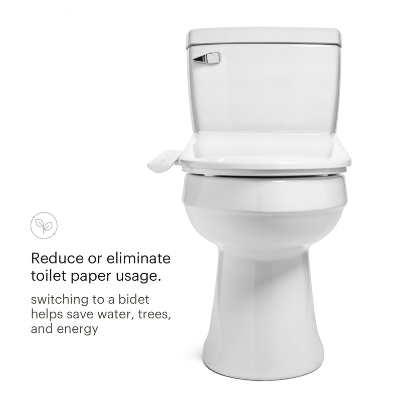 Brondell Swash Thinline T22 Luxury Bidet Toilet Seat with Side Arm Control, Elongated White T22-EW
