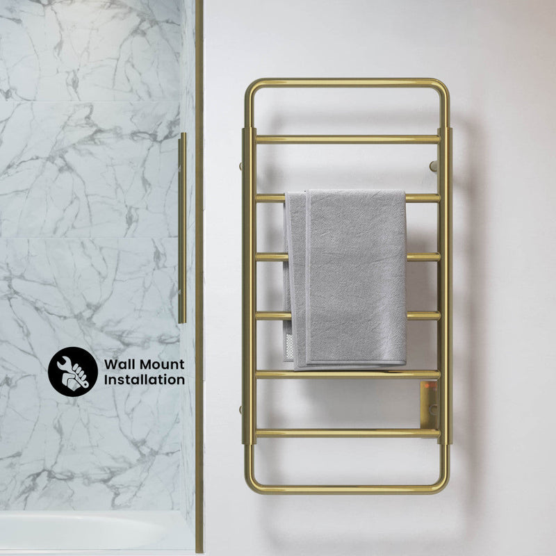 Swiss Madison Ivy 8-Bar Electric Towel Warmer in Brushed Gold
