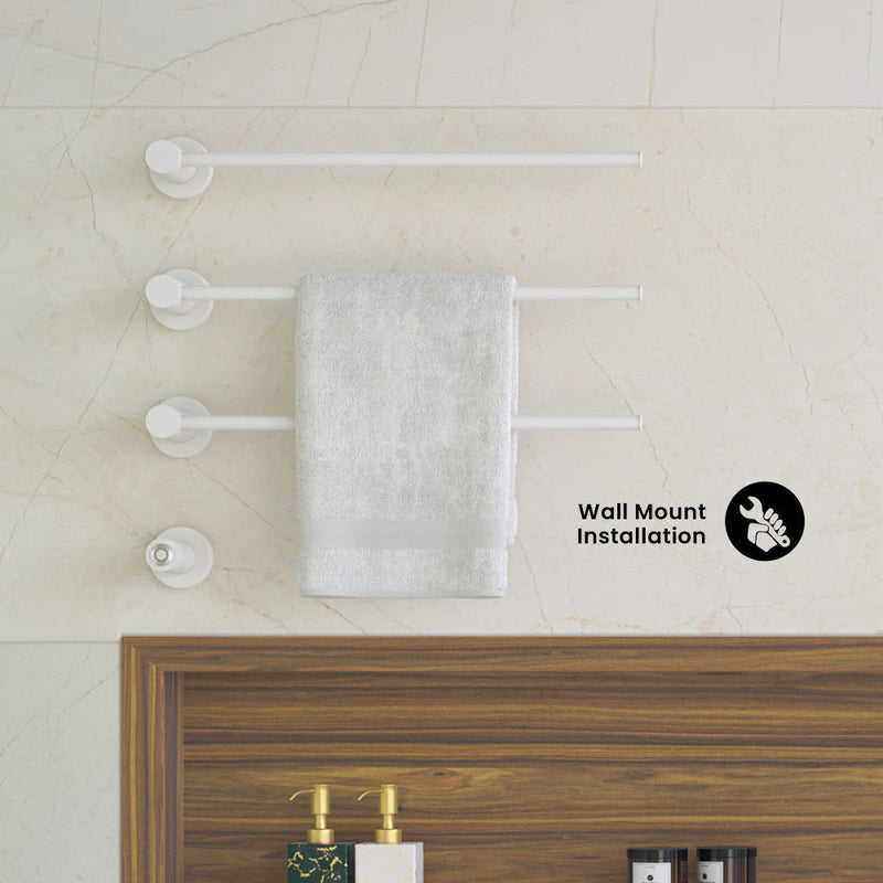 Swiss Madison Claire 3-Bar Electric Towel Warmer in Matte White