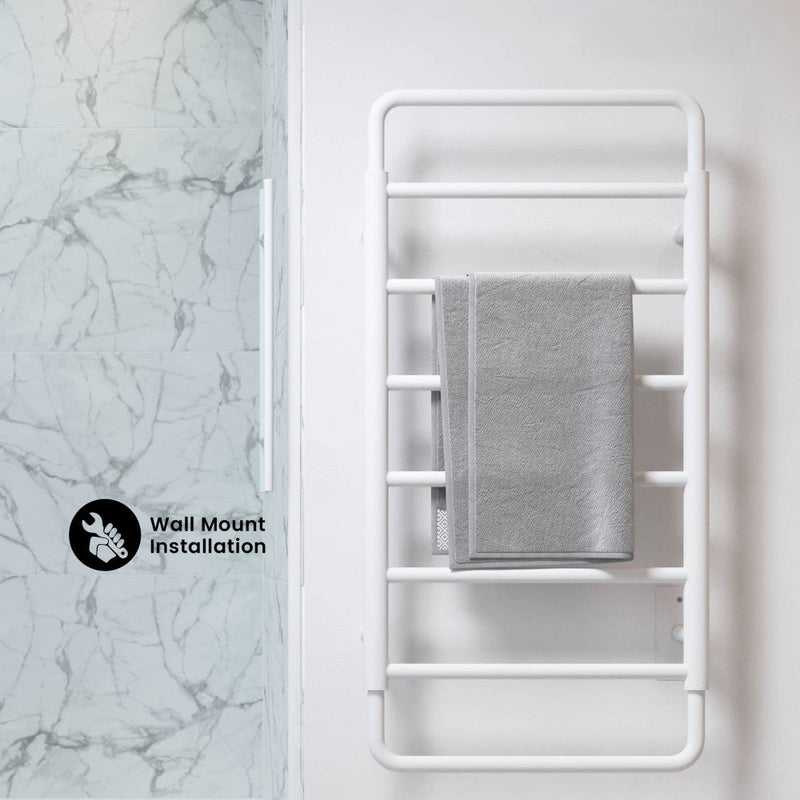Swiss Madison Ivy 8-Bar Electric Towel Warmer in Matte White