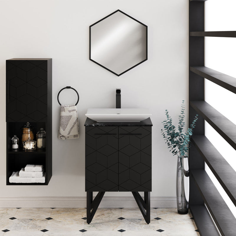 Swiss Madison Annecy 19 in. Vanity Mirror in Phantom Black SM-VM100