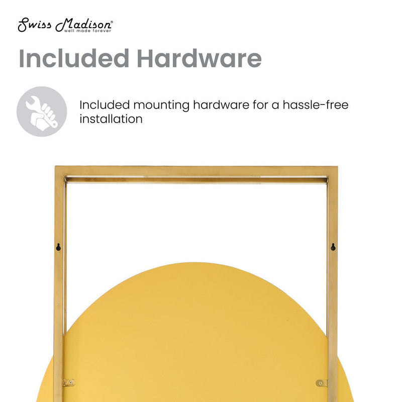 Swiss Madison Pierre 35.5 in. Vanity Mirror in Brushed Gold SM-VM50BG
