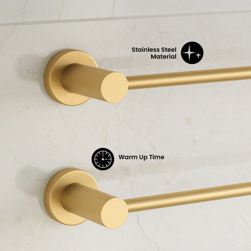 Swiss Madison Claire 3-Bar Electric Towel Warmer in Brushed Gold