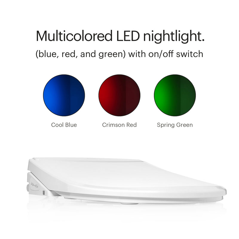 Brondell Swash Thinline T44 Luxury Bidet Toilet Seat with Remote Control, Elongated White T44-EW