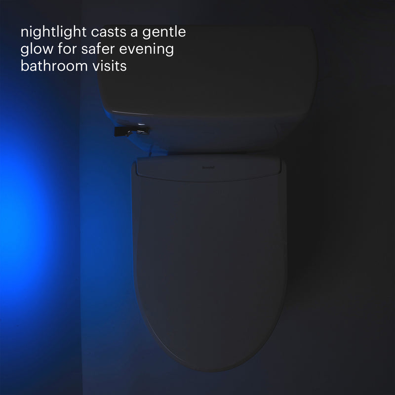 Brondell Swash Thinline T44 Luxury Bidet Toilet Seat with Remote Control, Elongated White T44-EW