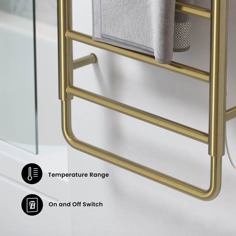 Swiss Madison Ivy 8-Bar Electric Towel Warmer in Brushed Gold
