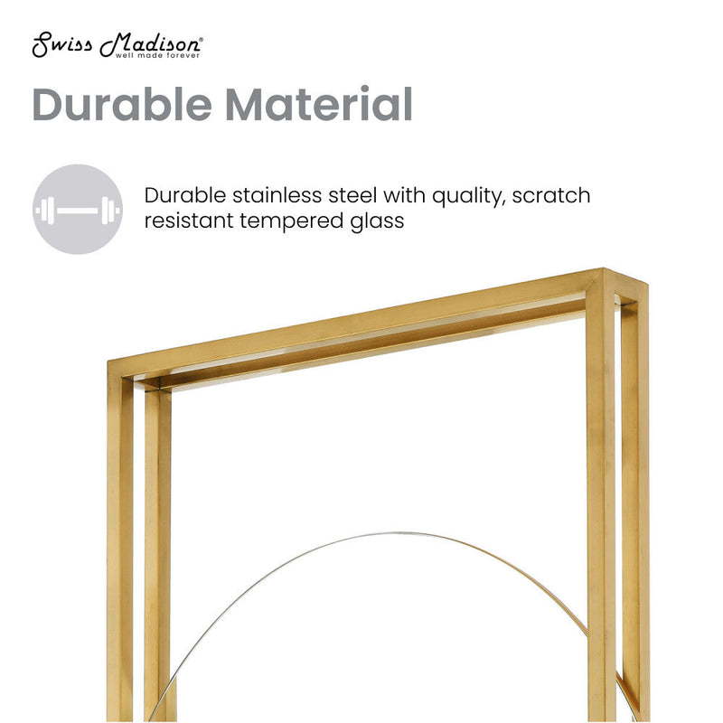 Swiss Madison Pierre 35.5 in. Vanity Mirror in Brushed Gold SM-VM50BG