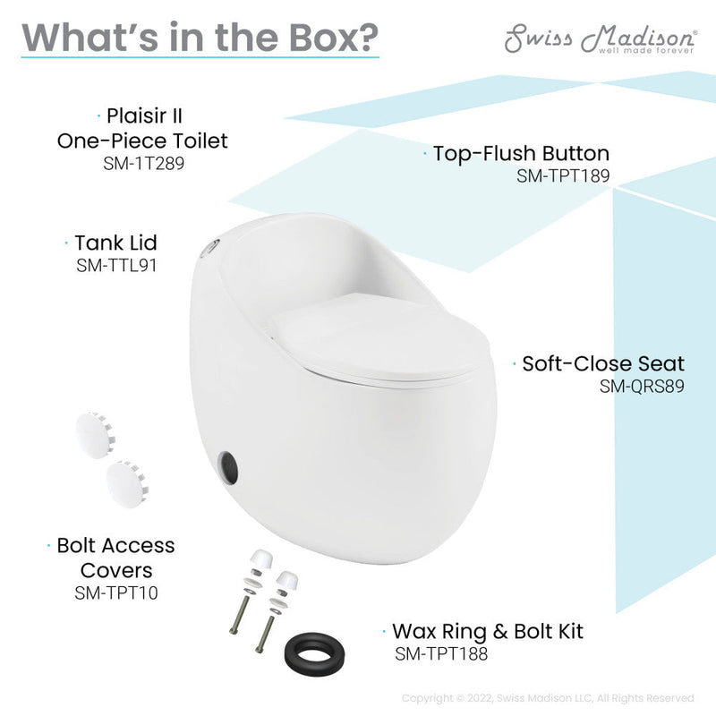 Swiss Madison Plaisir II One Piece Toilet SM-1T289