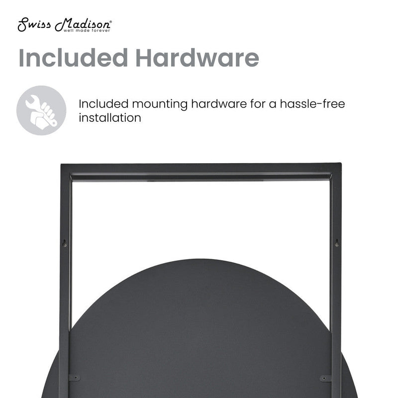 Swiss Madison Pierre 35.5 in. Vanity Mirror in Matte Black SM-VM50MB