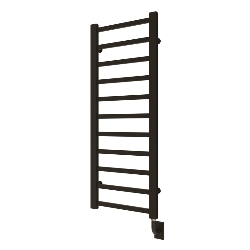 ICO Milano electric hardwired towel warmer, 19.5 x 50.5 in, Matte Black