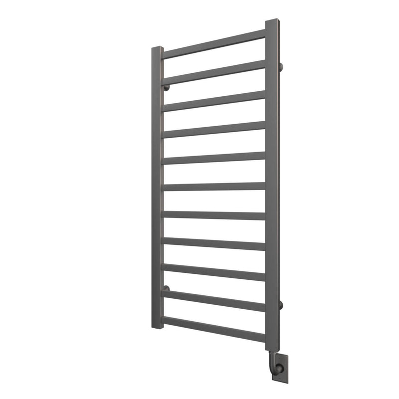ICO Milano electric hardwired towel warmer, 23.5 x 50.5 in, Brushed Nickel