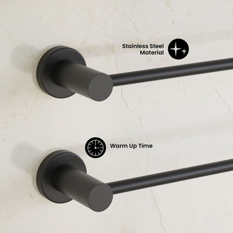 Swiss Madison Claire 3-Bar Electric Towel Warmer in Matte Black