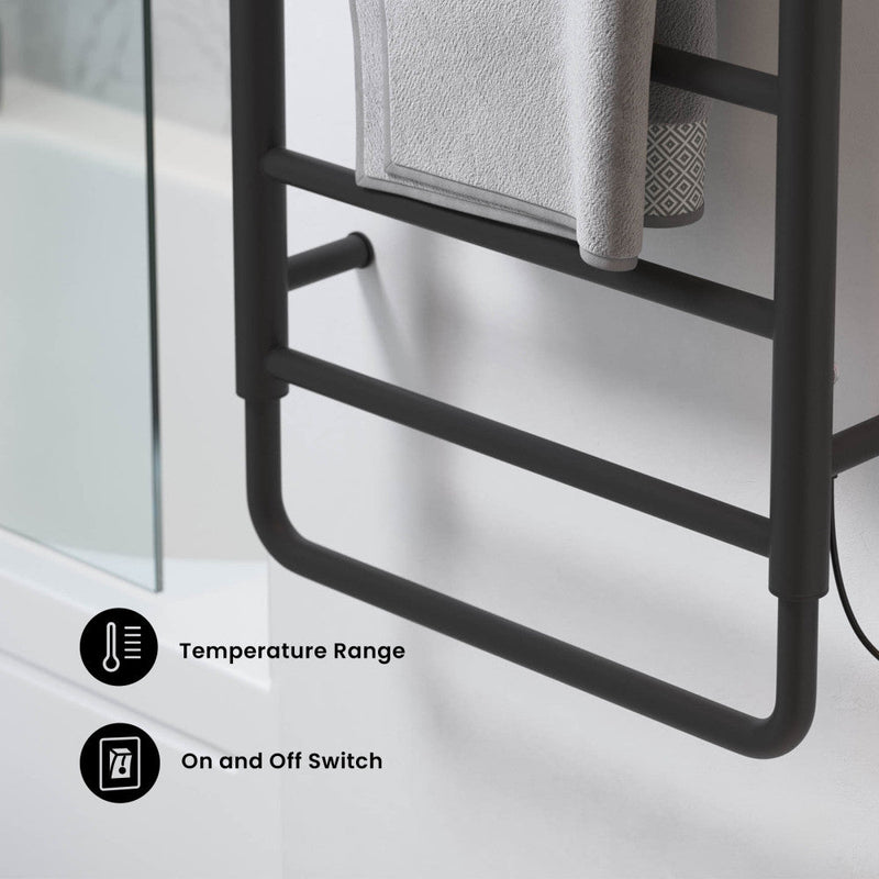 Swiss Madison Ivy 8-Bar Electric Towel Warmer in Matte Black