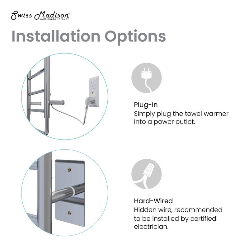 Swiss Madison Ivy 8-Bar Electric Towel Warmer in Chrome