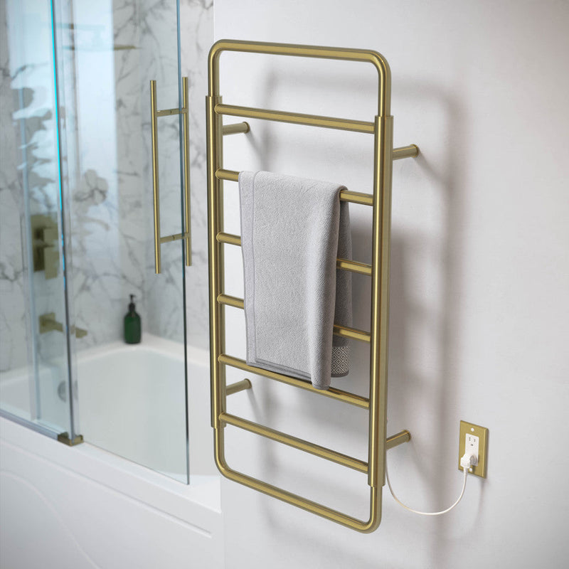 Swiss Madison Ivy 8-Bar Electric Towel Warmer in Brushed Gold