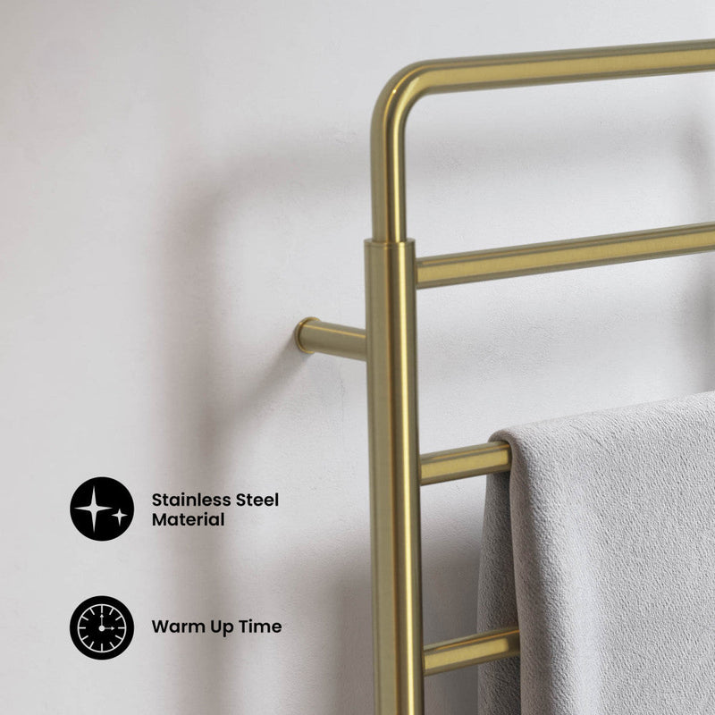 Swiss Madison Ivy 8-Bar Electric Towel Warmer in Brushed Gold