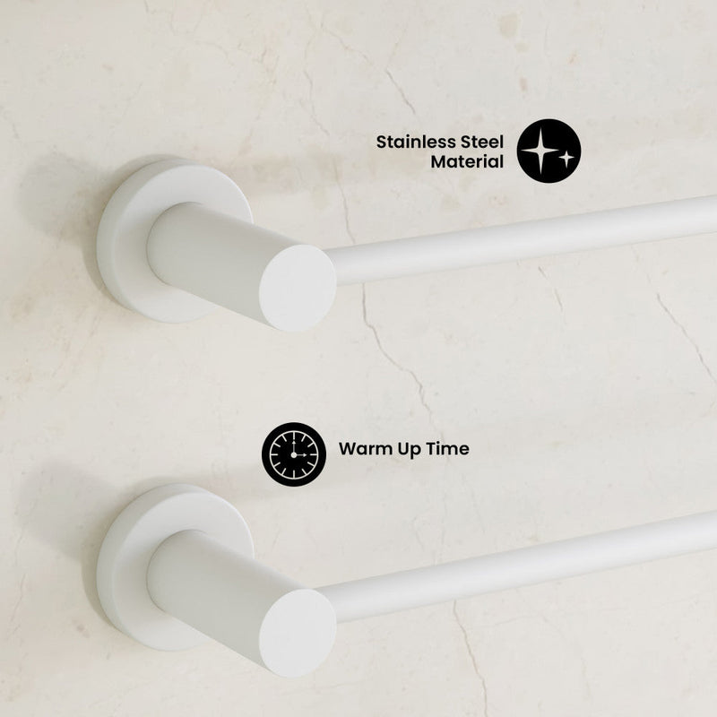 Swiss Madison Claire 3-Bar Electric Towel Warmer in Matte White