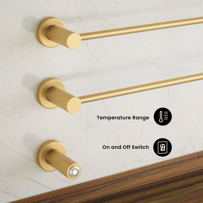 Swiss Madison Claire 3-Bar Electric Towel Warmer in Brushed Gold