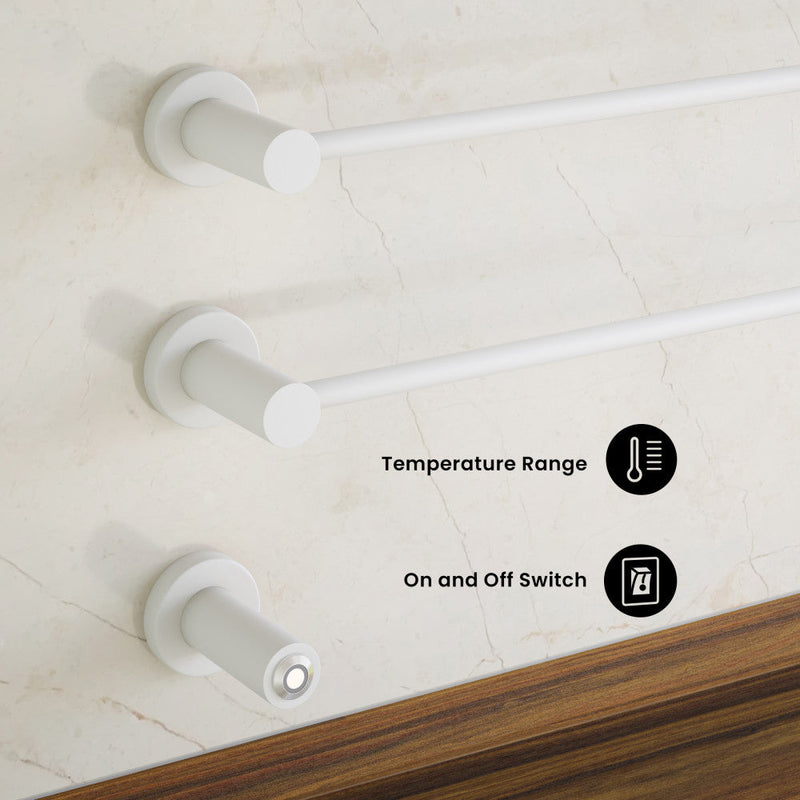 Swiss Madison Claire 3-Bar Electric Towel Warmer in Matte White