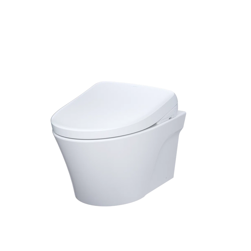 TOTO WASHLET+ AP Wall Hung Elongated Toilet Bowl with S7 Contemporary Bidet Seat Matte Silver CWT4264726CMFG#MS