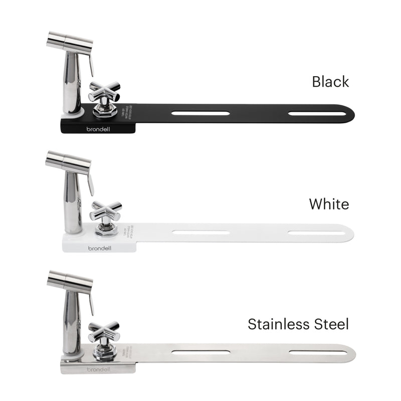 Brondell CleanSpa Luxury Hand-Held Bidet Sprayer and Holster with Integrated Shut Off, MBH-40 (Black, White, Stainless Steel)