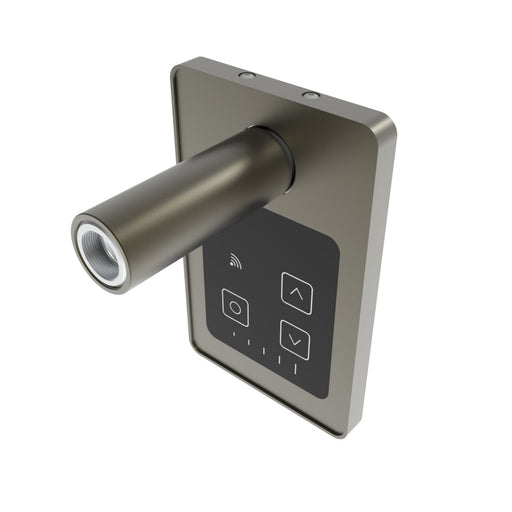 Amba Touch Digital Heat Controller in Brushed Bronze, a dark bronze finish, side view