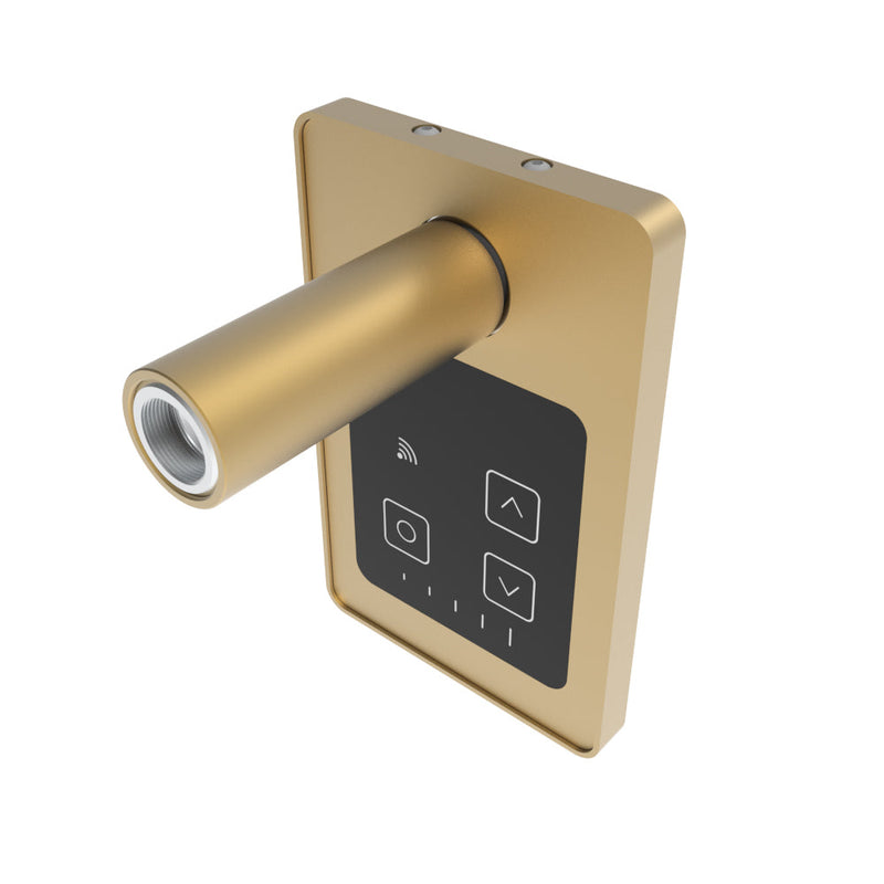 Amba Touch Digital Heat Controller in Satin Brass, side view