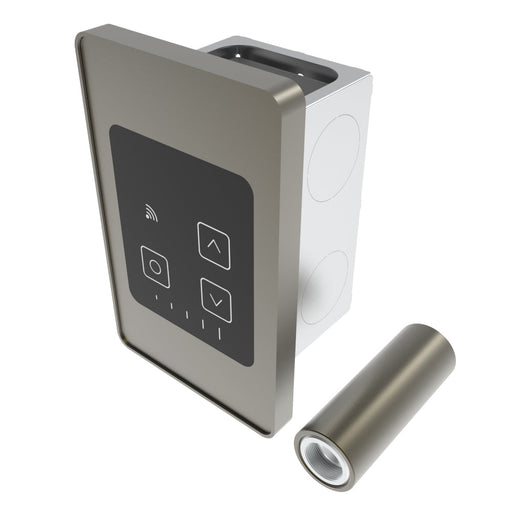 Amba Remote Touch Digital Heat Controller in Brushed Bronze, a dark bronze finish, side view