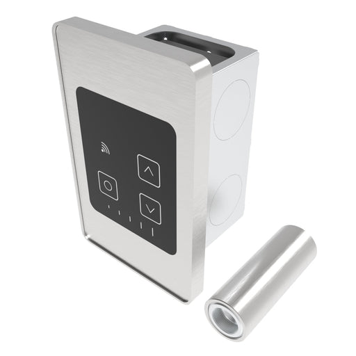 Amba Remote Touch Digital Heat Controller in Brushed, side view