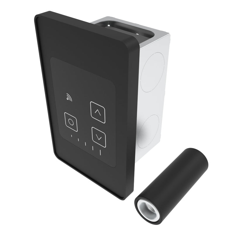 Amba Remote Touch Digital Heat Controller in Matte Black, side view