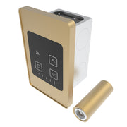 Amba Remote Touch Digital Heat Controller in Satin Brass, side view