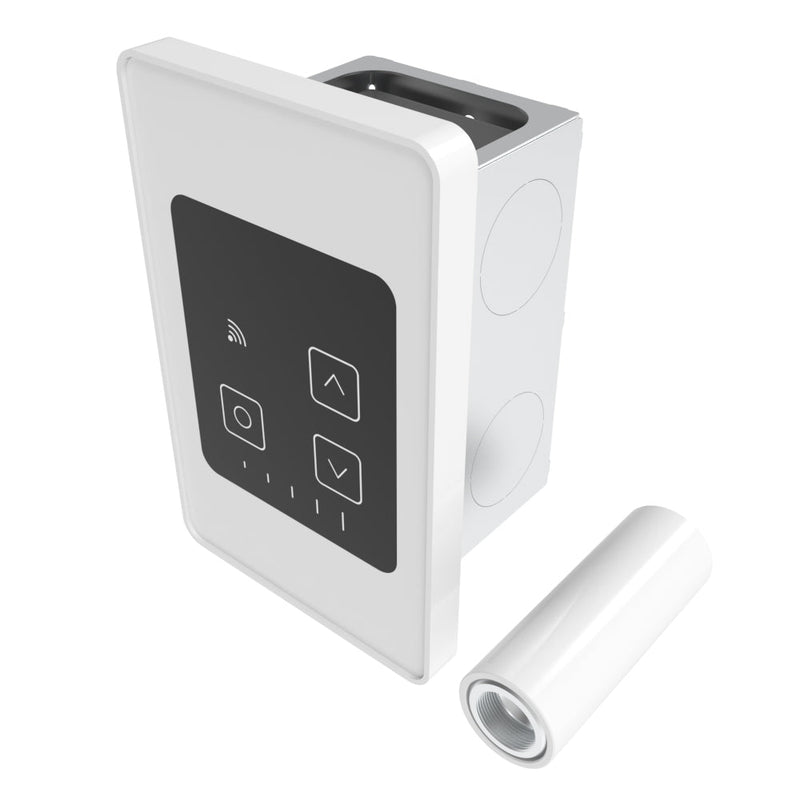 Amba Remote Touch Digital Heat Controller in White, side view