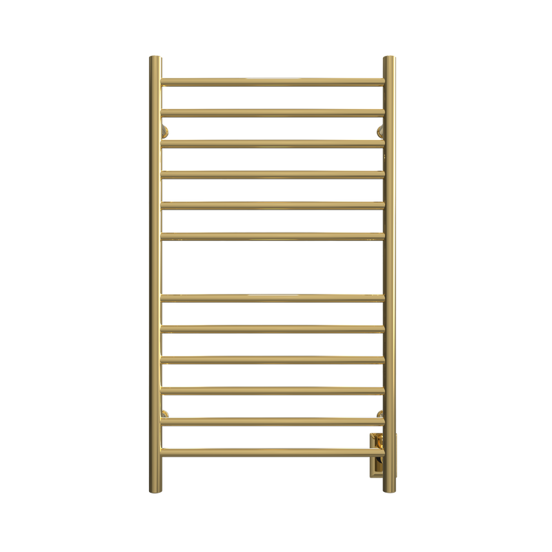 Amba Radiant Large 12 Bar Towel Warmer in Polished Gold, front view