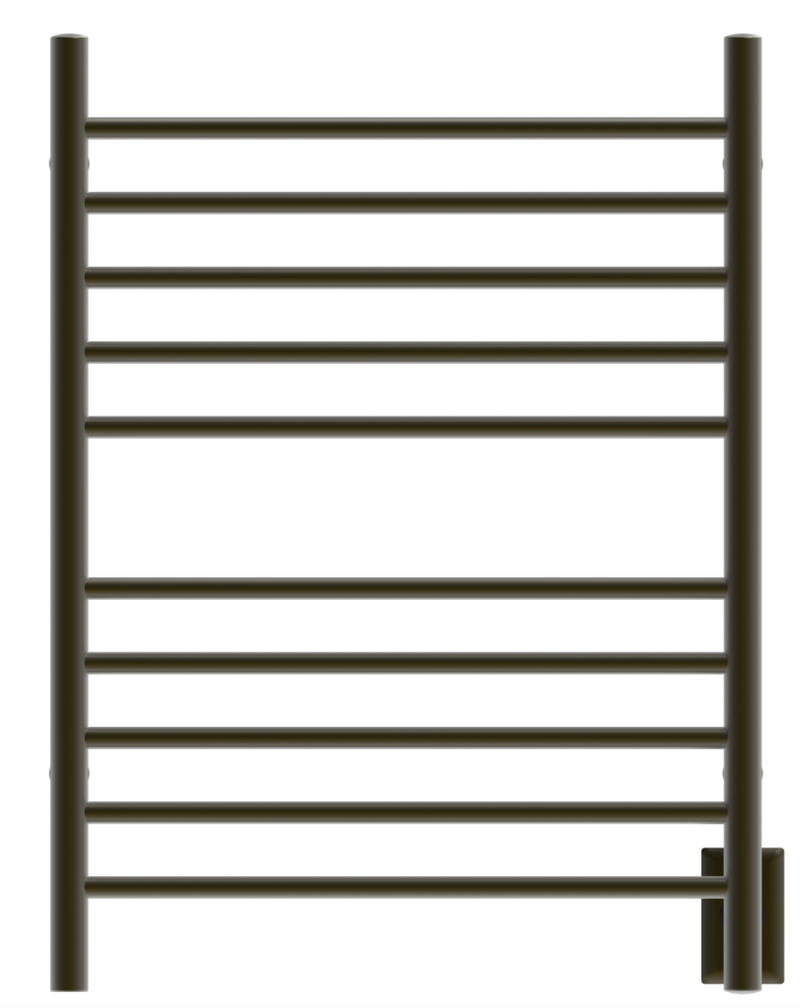 Amba Radiant Straight 10 Bar Towel Warmer in Brushed Bronze, front view