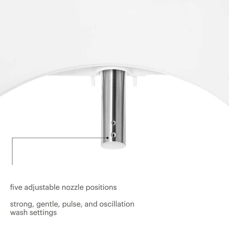 Brondell Swash Select BL67 Sidearm Bidet Seat, Round White BL67-RW