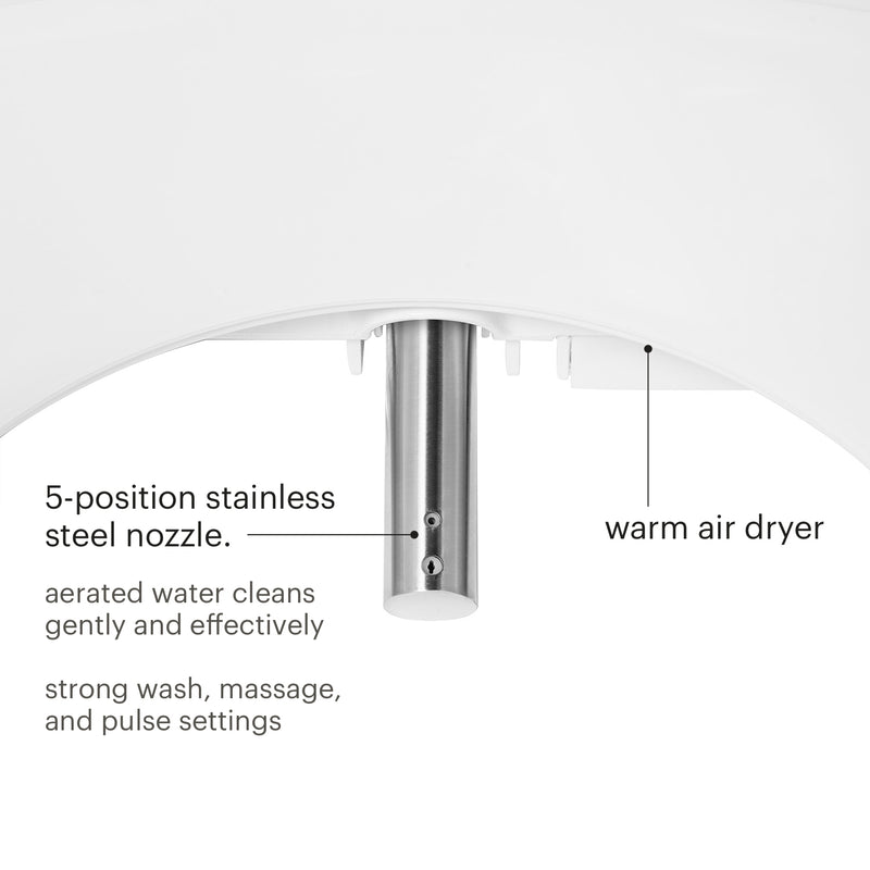 Brondell Swash Select DR801 Sidearm Bidet Seat with Warm Air Dryer and Deodorizer DR801