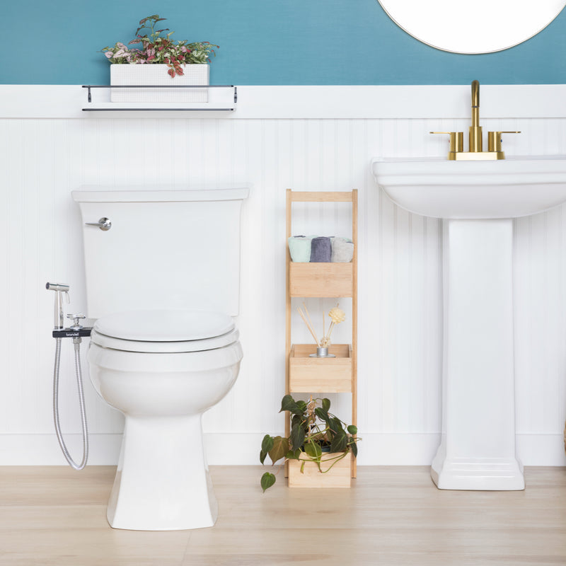 Brondell CleanSpa Luxury Hand-Held Bidet Sprayer and Holster with Integrated Shut Off, MBH-40 (Black, White, Stainless Steel)