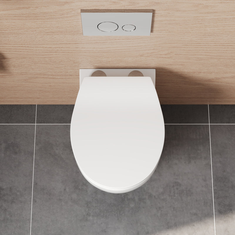 DeerValley LIBERTY Wall-Hung Elongated Toilet, 1.1/1.6GPF Dual-Flush with Multiple Colors DV-1F0069