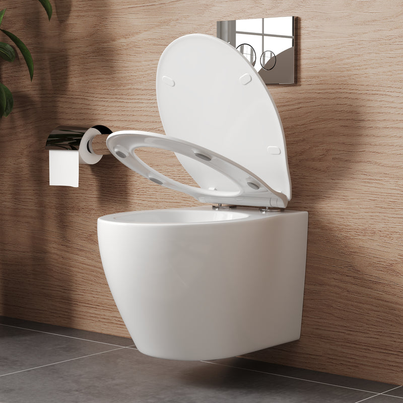 DeerValley LIBERTY Wall-Hung Elongated Toilet, 1.1/1.6GPF Dual-Flush with Multiple Colors DV-1F0069