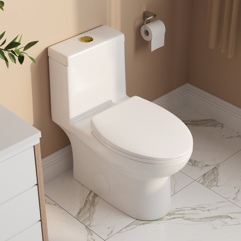 DeerValley ALLY One-Piece Elongated Toilet, 1.1/1.6GPF Dual-Flush with Multiple Colors DV-1F52816
