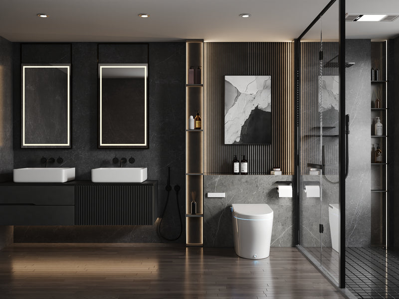 DeerValley Smart Bidet Toilet, Adjustable Heated Seat, Dual Nozzle Wash, Auto Flush, One-Piece DV-1S0029-V3