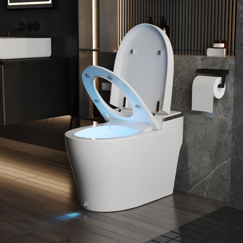 DeerValley Smart Bidet Toilet, Adjustable Heated Seat, Dual Nozzle Wash, Auto Flush, One-Piece DV-1S0029-V3