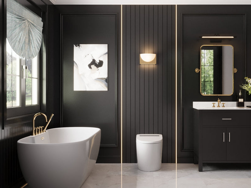 DeerValley DV-1S0159 smart toilet side profile skirted one piece design
